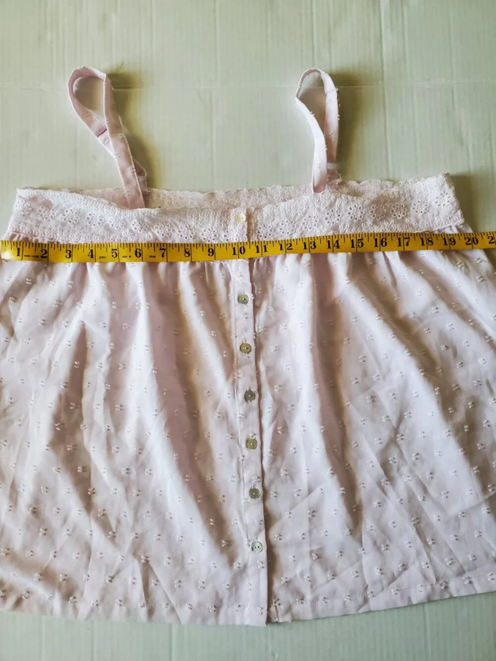 Laura Ashley Y2K Front Button Lace Eyelet Cami Top XL - Picture 13 of 15